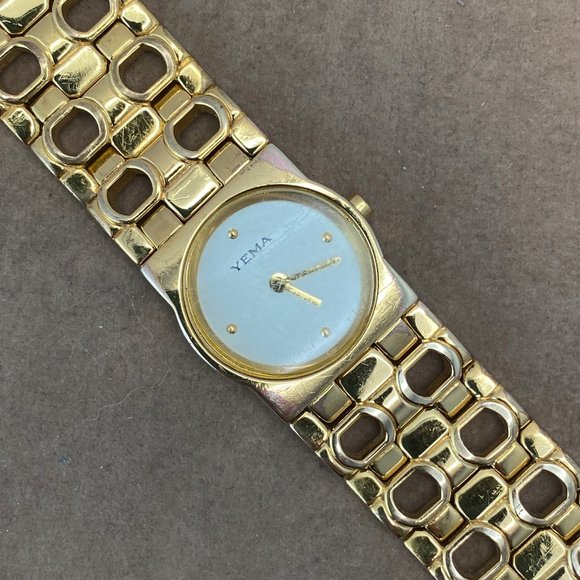 Vintage Yema French Designer Gold Plated 10 micron Quartz Watch - Picture 2 of 8